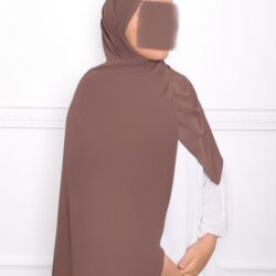 Hijab pas cher a enfiler en mousseline croise hijab croisé mousseline hijab pas cher marron